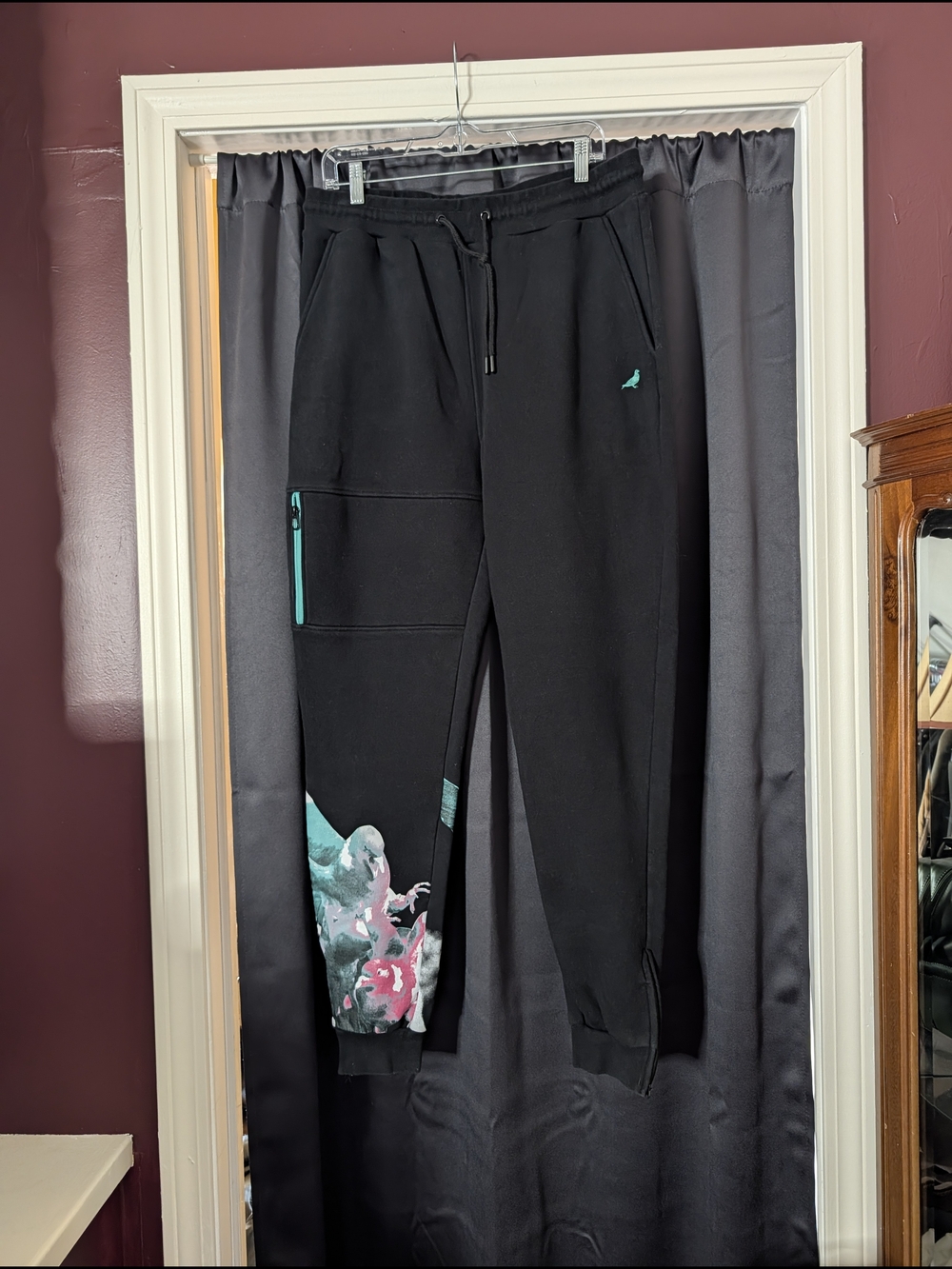 Staple Pigeon Black Stash Pocket Fleece Joggers Sweatpants Bird Graphic XL